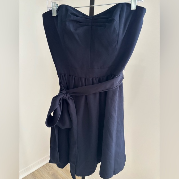 Badgley Mischka Collection Navy Dress with Sash - Picture 3 of 7